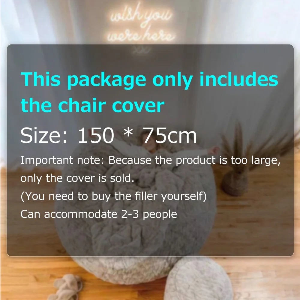 Sponge Bed Bean Bag Chair Cover Slipcover C37833