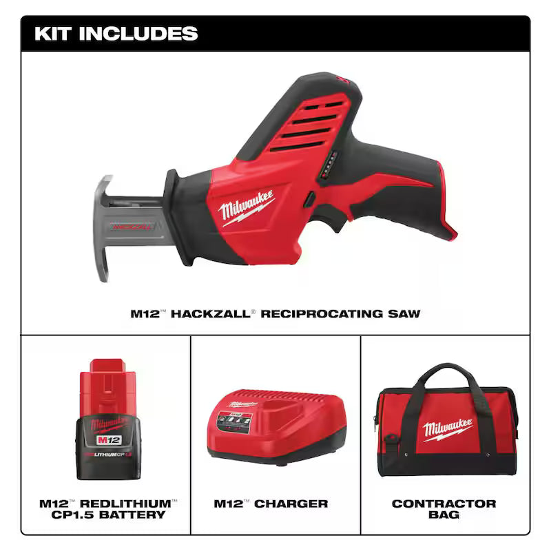 12V Cordless Reciprocating Saw Kit with Battery, Charger and Tool Bag U950