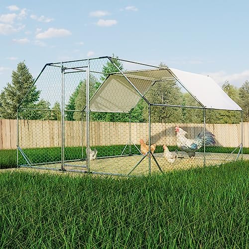 Large Metal Chicken Coop with Waterproof Cover K86133