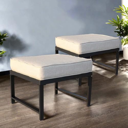 Set of 2 Grey Metal Garden Bench R34792