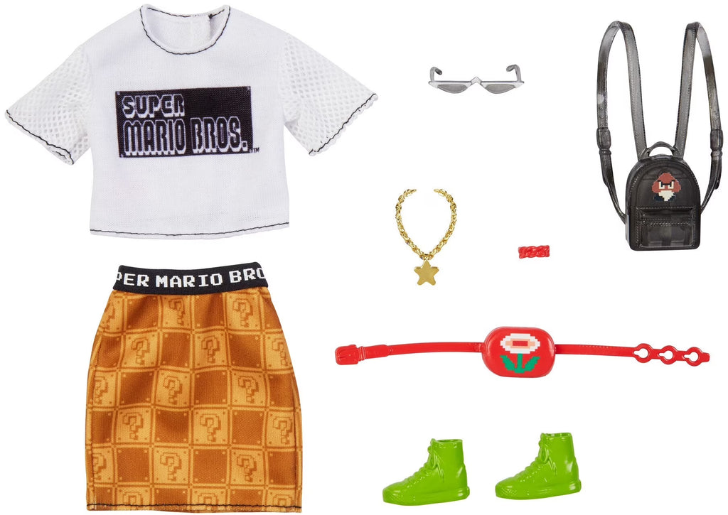 Super Mario Fashion Pack with T-Shirt, Skirt & 6 Accessories N496