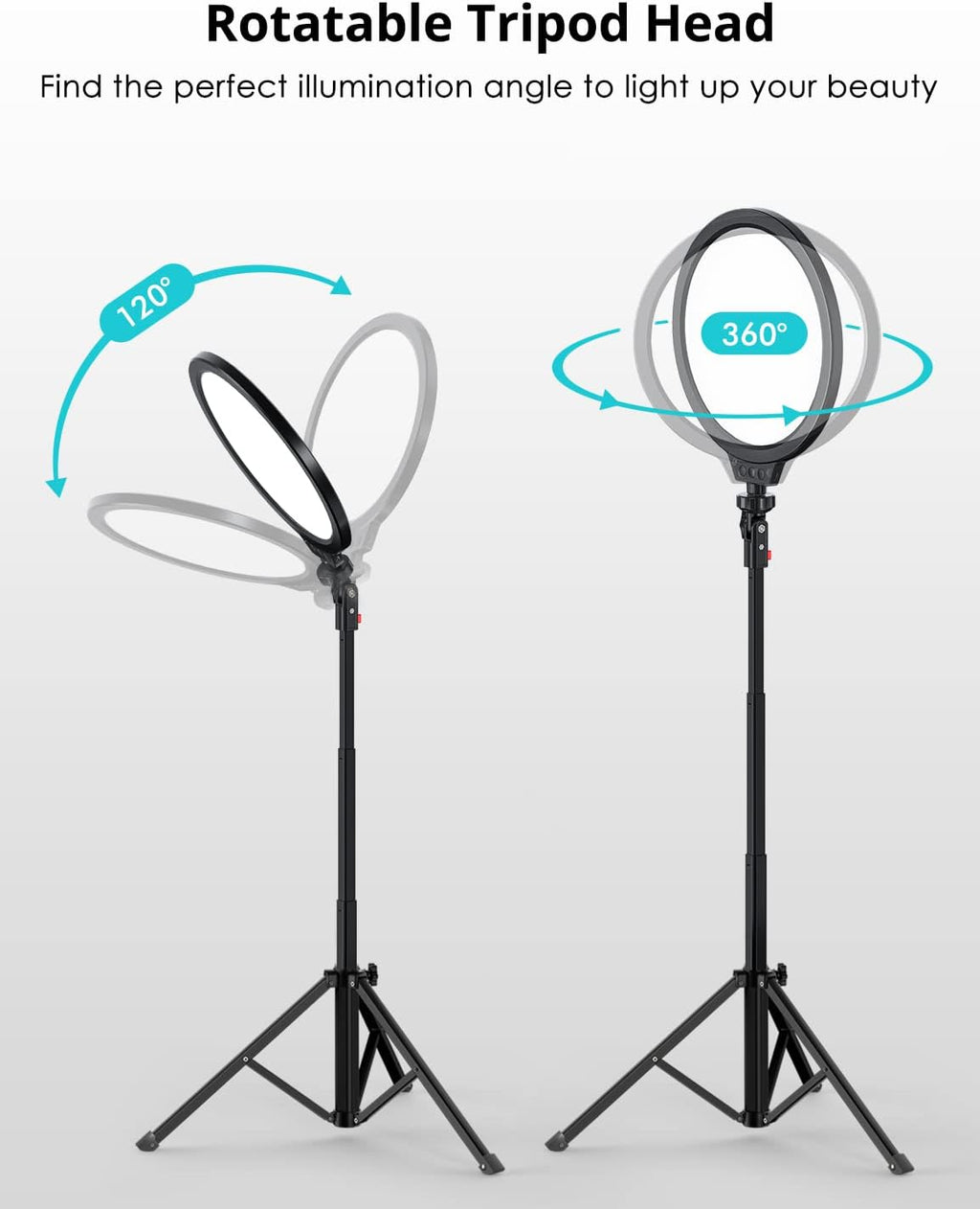10" LED Video Light with Adjustable Tripod Stand, 3 Modes 5 Brightness Levels, Pack of 2 N665