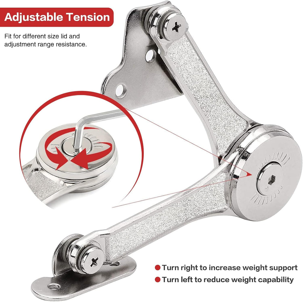 2 Pcs Soft Close Lid Support Hinges with Screwdriver N113131