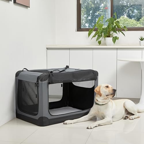 Tan Soft-Sided Folding Dog Travel Crate Kennel U510353