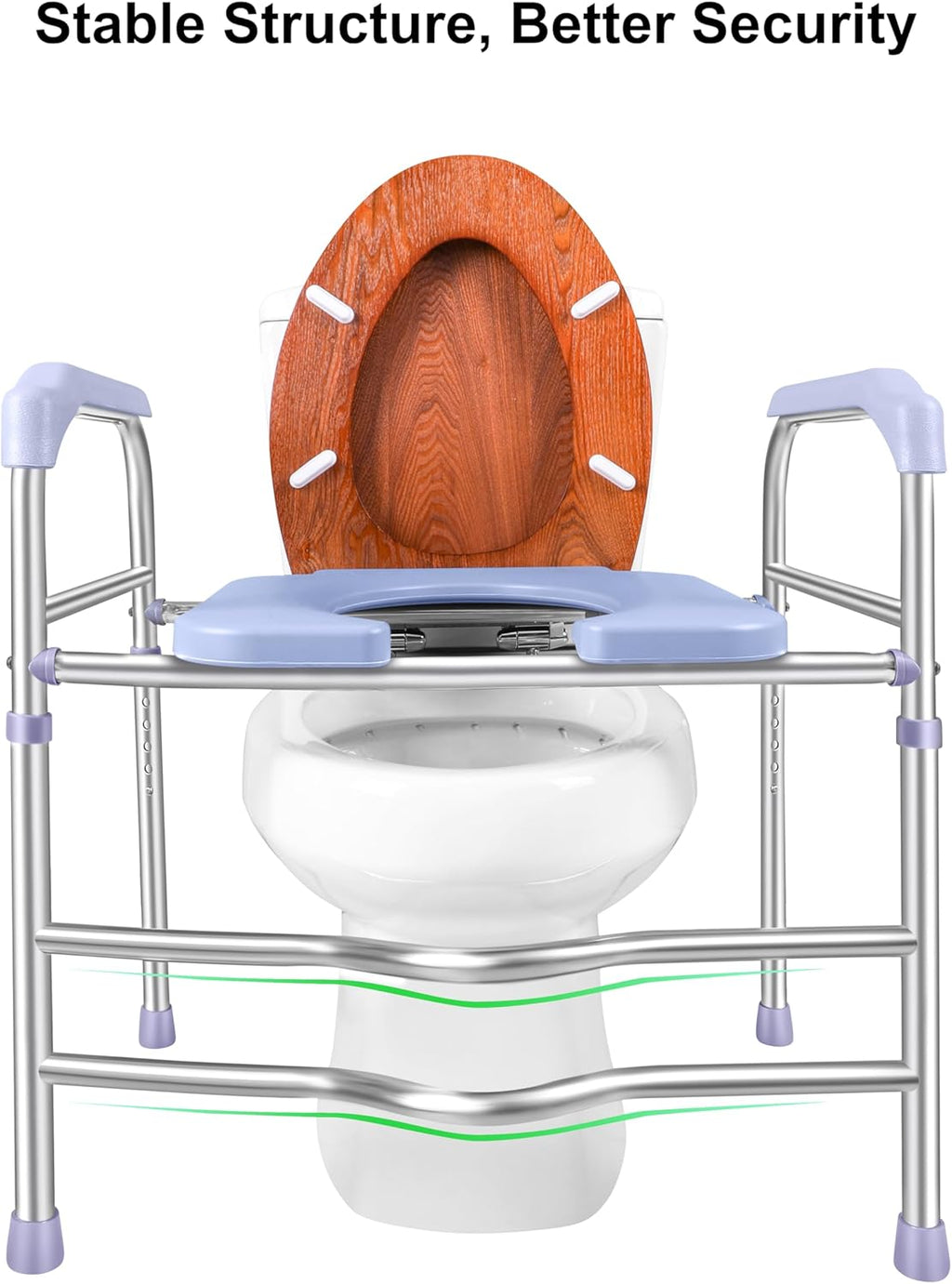 Raised Toilet Seat with Handles 400lbs, Adjustable Height A511362