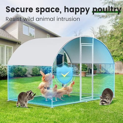 Large Metal Chicken Coop with Waterproof Cover K86133