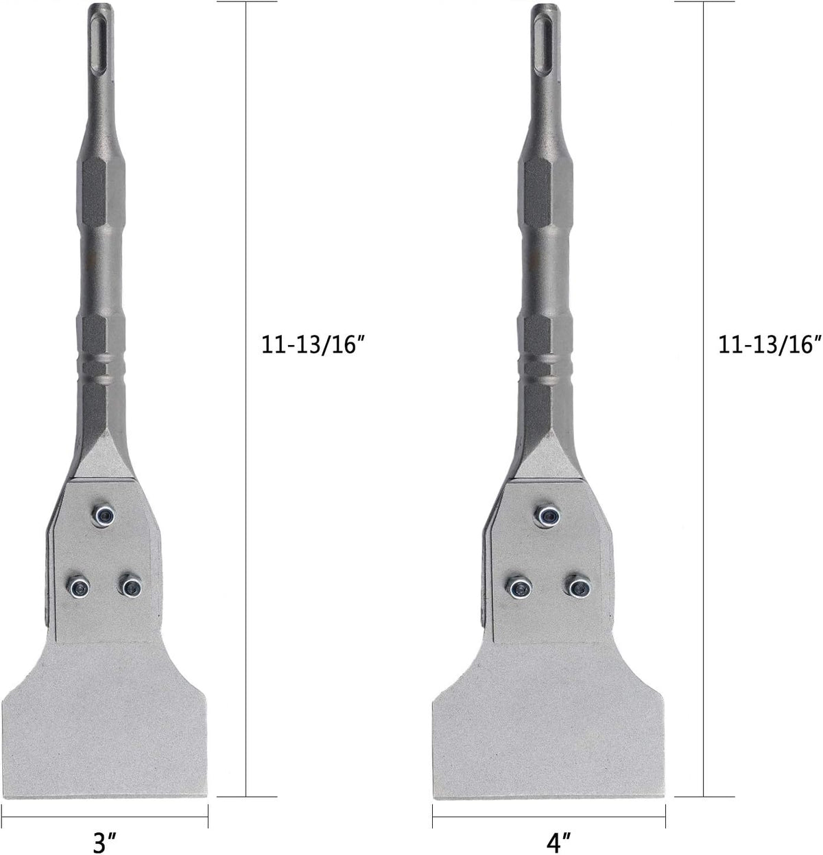 6PCS SDS Plus Floor Scraper Tool and Alloy Hammer Drill Chisel Bits with Groove Gouge Wall Scraper with Case J28812