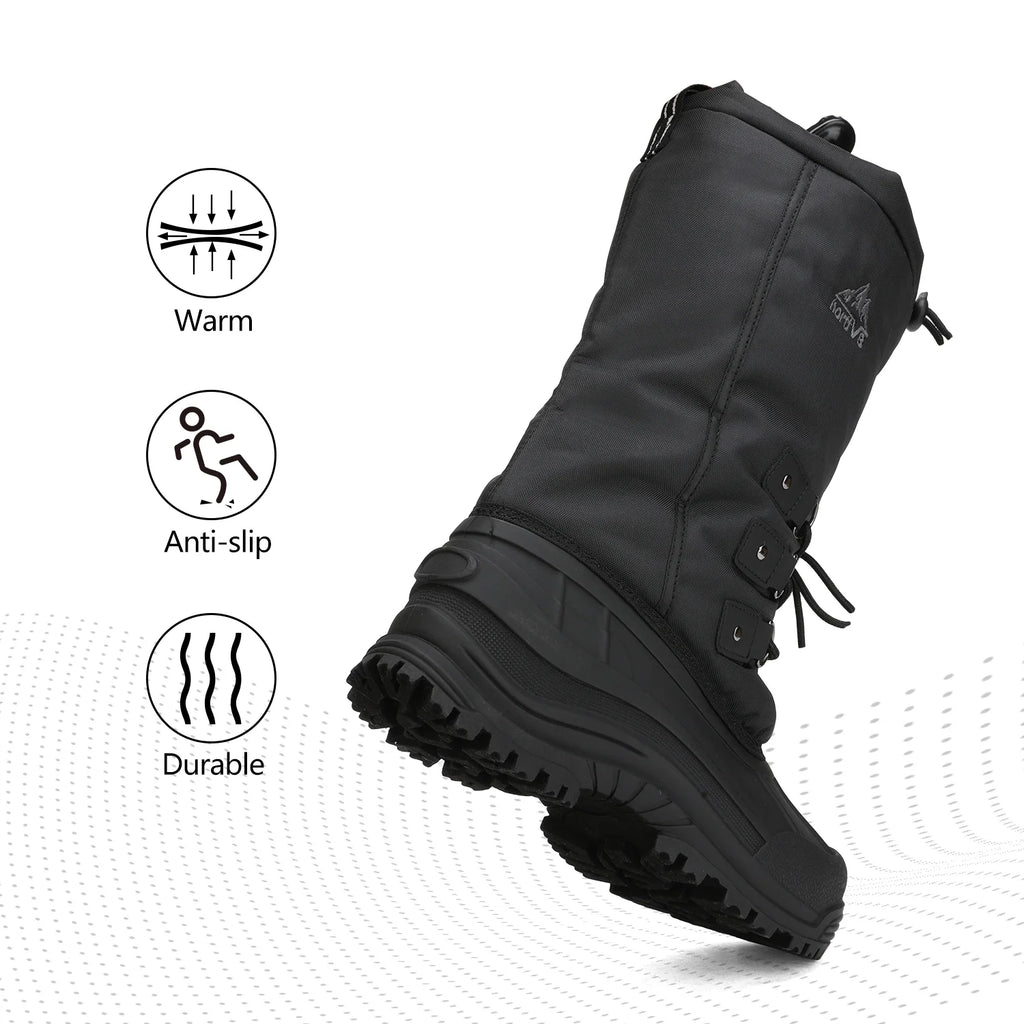 Black Waterproof Winter Snow Boots U37758