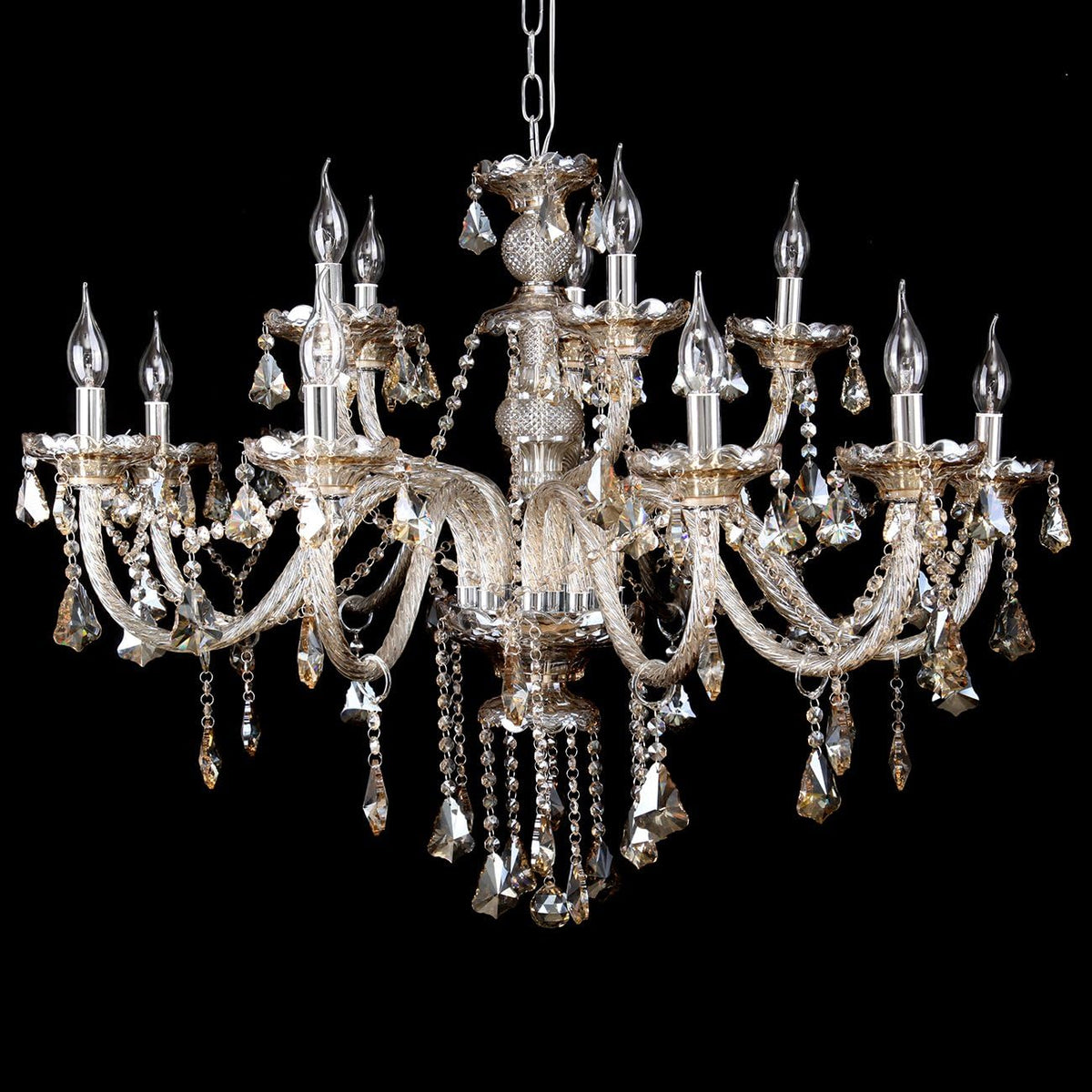 15 Lights Cognac K9 Crystal Chandelier W8513