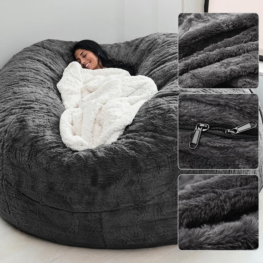 Sponge Bed Bean Bag Chair Cover Slipcover C37833