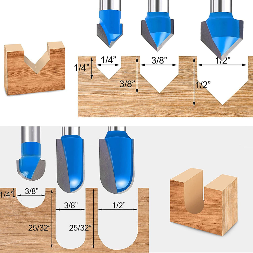 1/4 Carbide V Groove Round Nose Router Bit M264536