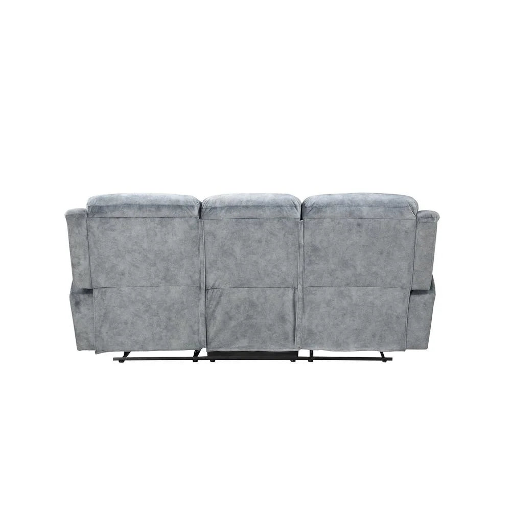 Silver Gray Fabric Reclining Sofa D4145