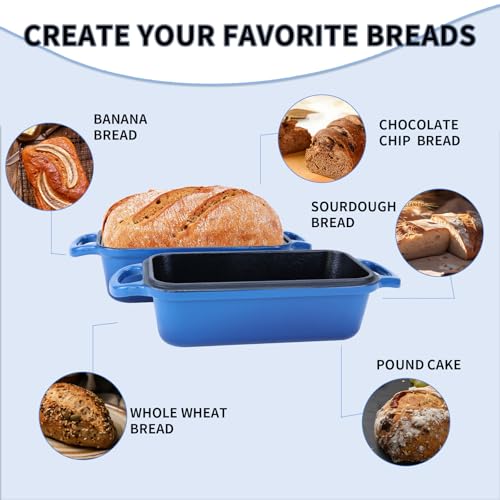 2 Piece Enameled Cast Iron Bread Pan with Lid (Lake blue) K5344