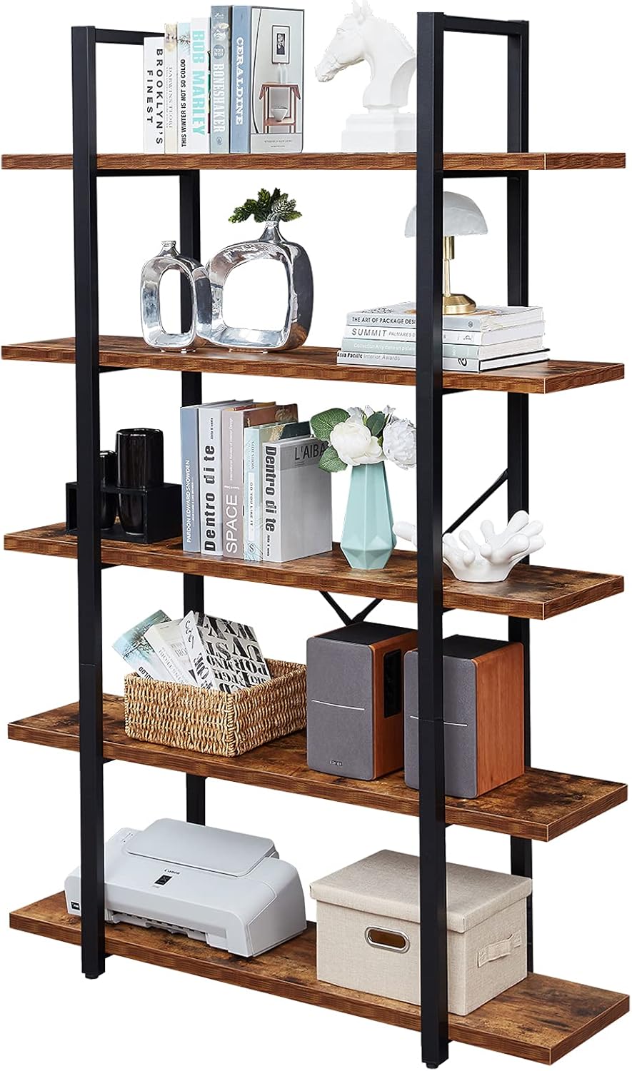 5-Shelf Wood Grain Bookshelf Z721