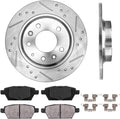 280mm 5 Lug Rear Rotors + Ceramic Pads + Clips J1638