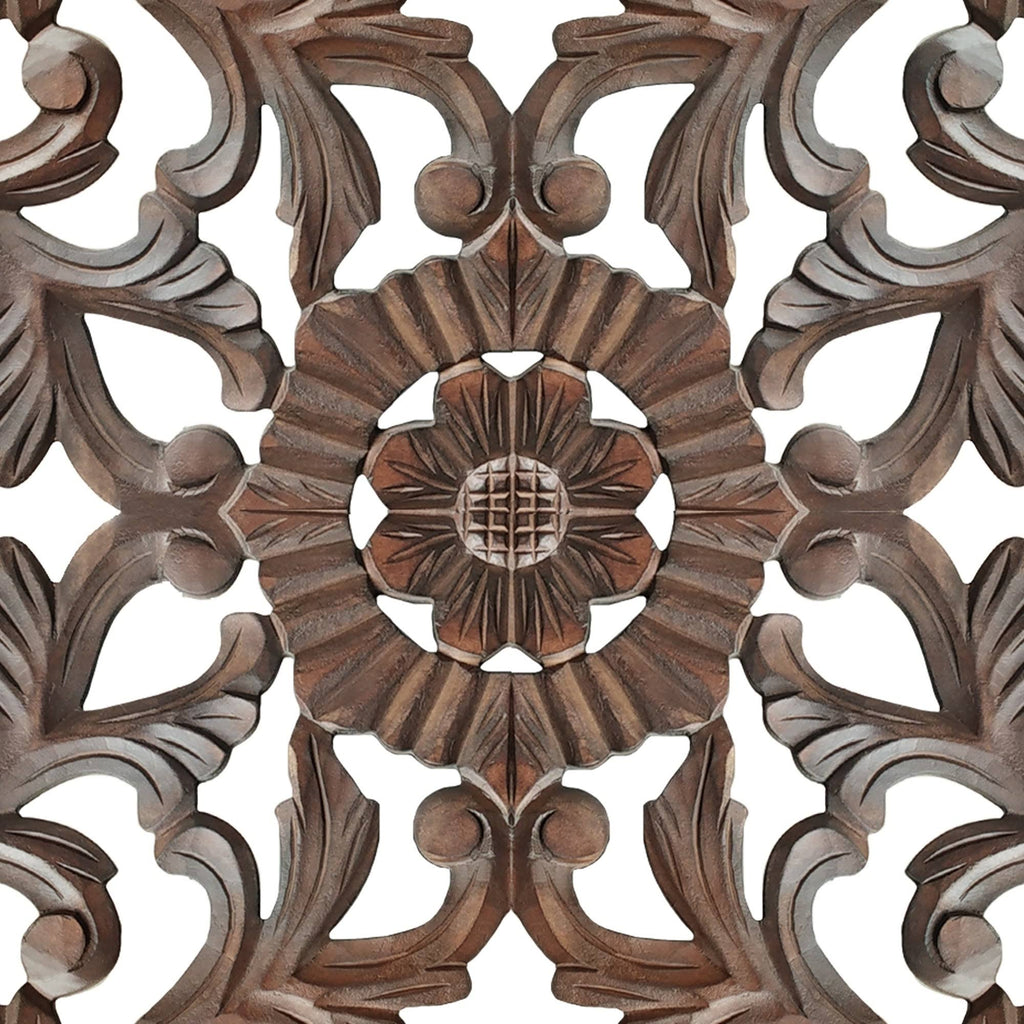 Burnt Brown Square Wooden Wall Panel B519