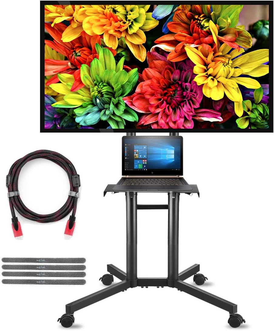 Mobile TV Cart Rolling TV Stand with Wheels and Shelf for 32-70 inch Flat Screen O798
