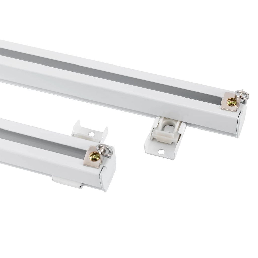 White Ceiling Mount Curtain Track Kit with Hooks R3132