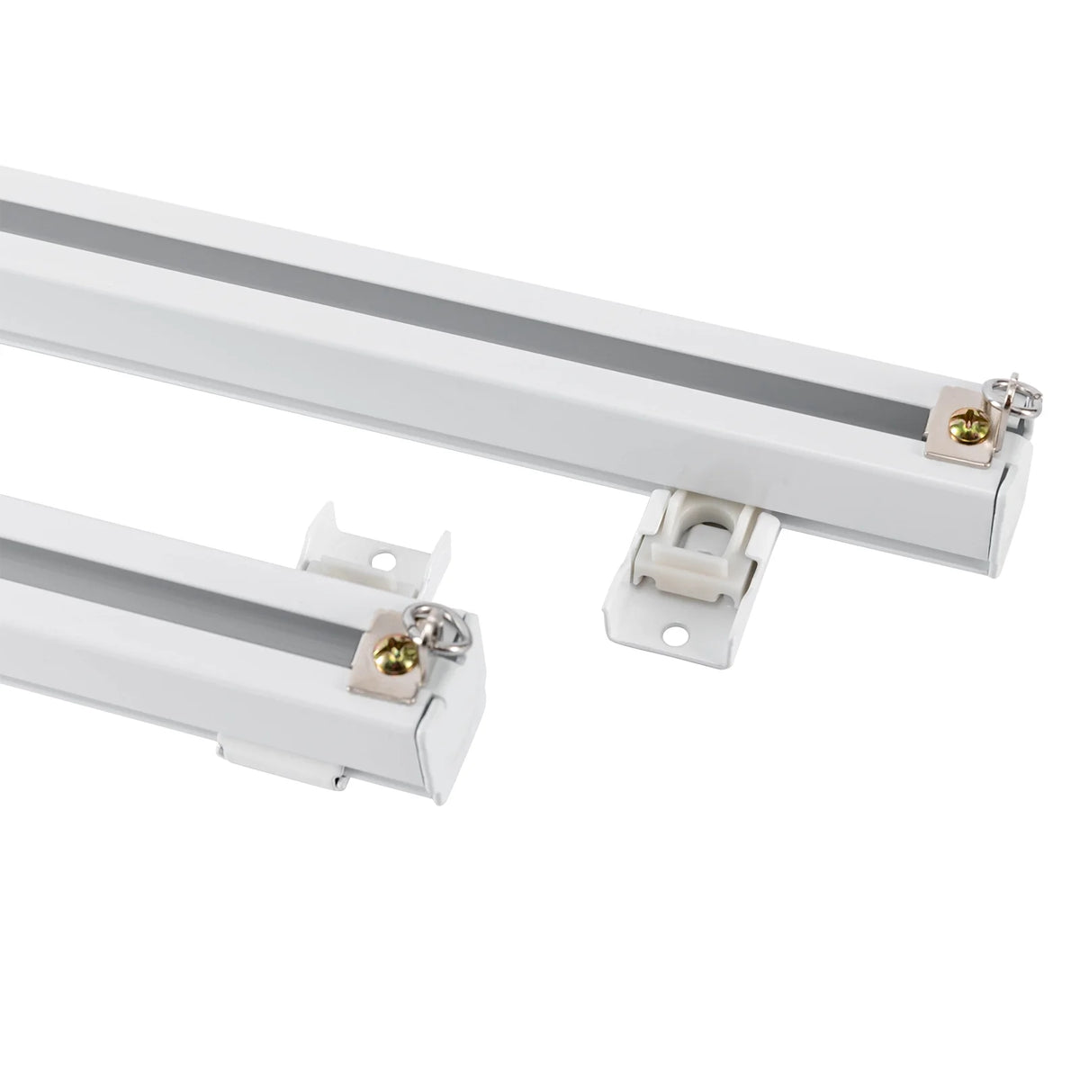White Ceiling Mount Curtain Track Kit with Hooks R3132