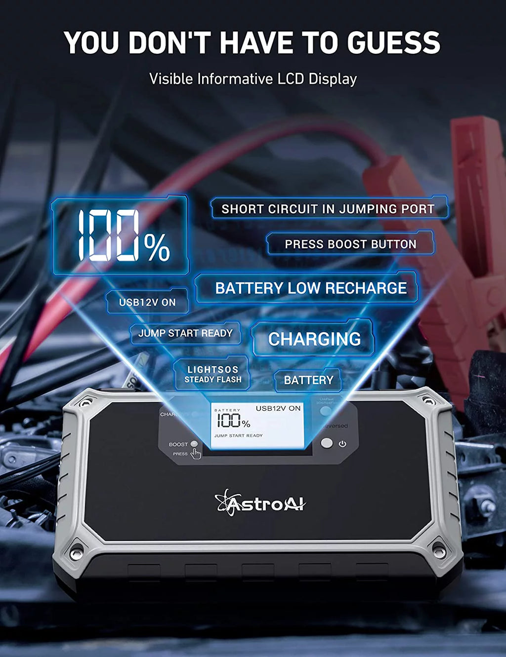 Portable Lithium Jump Starter 2000A 12V W470