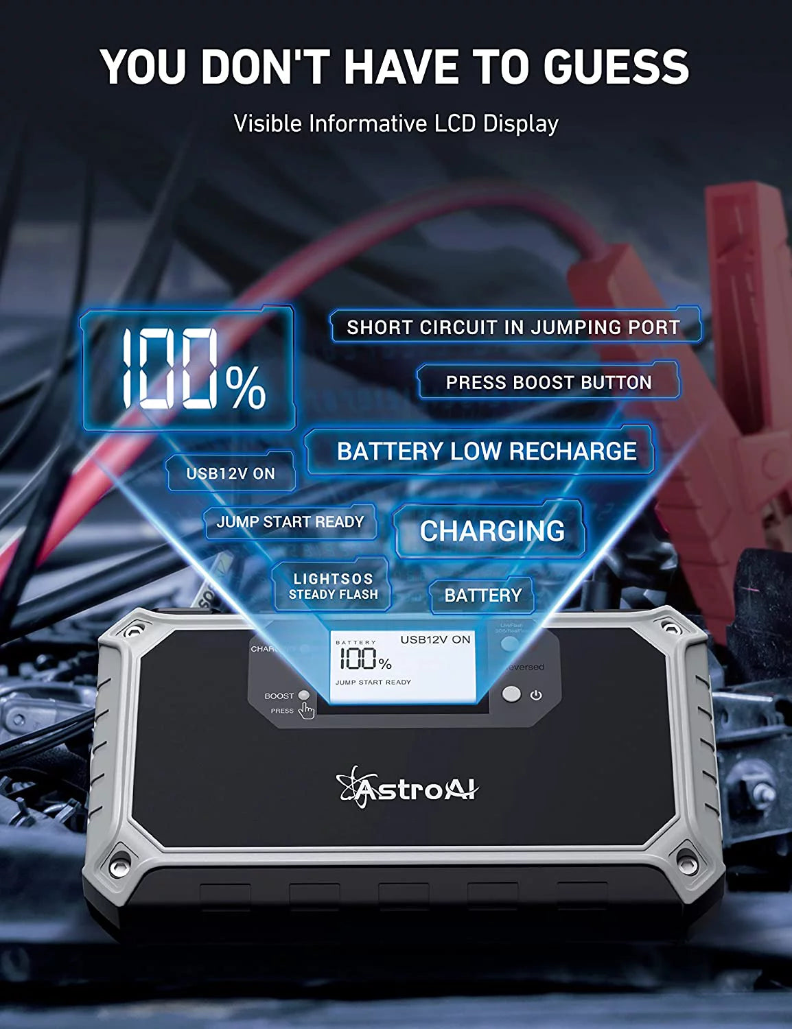 Portable Lithium Jump Starter 2000A 12V W470