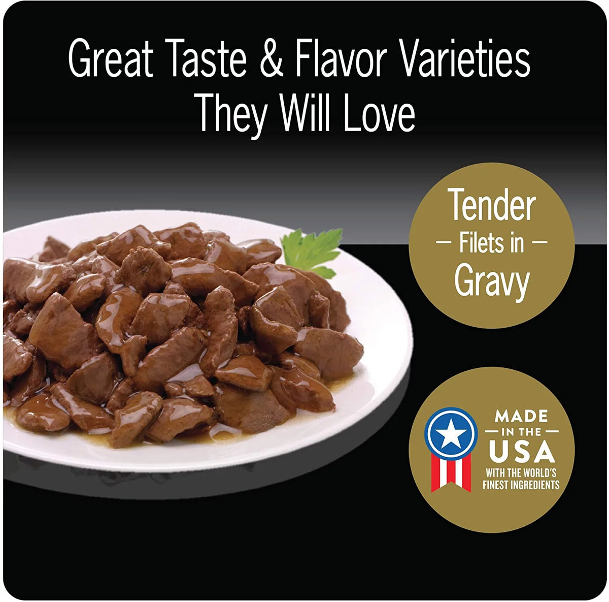 Adult Soft Wet Dog Food Filets in Gravy Variety Pack, 12 3.5 oz Trays Y251