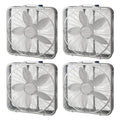 20x22 Steel Box Fan with 3 Speed Settings and Easy Carry Handle, 4 Pack Z58515