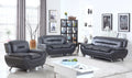 Black 3 pc Faux Leather Sofa Set M4562