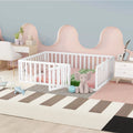 Full Size White Wood Daybed Frame with Fence R58900