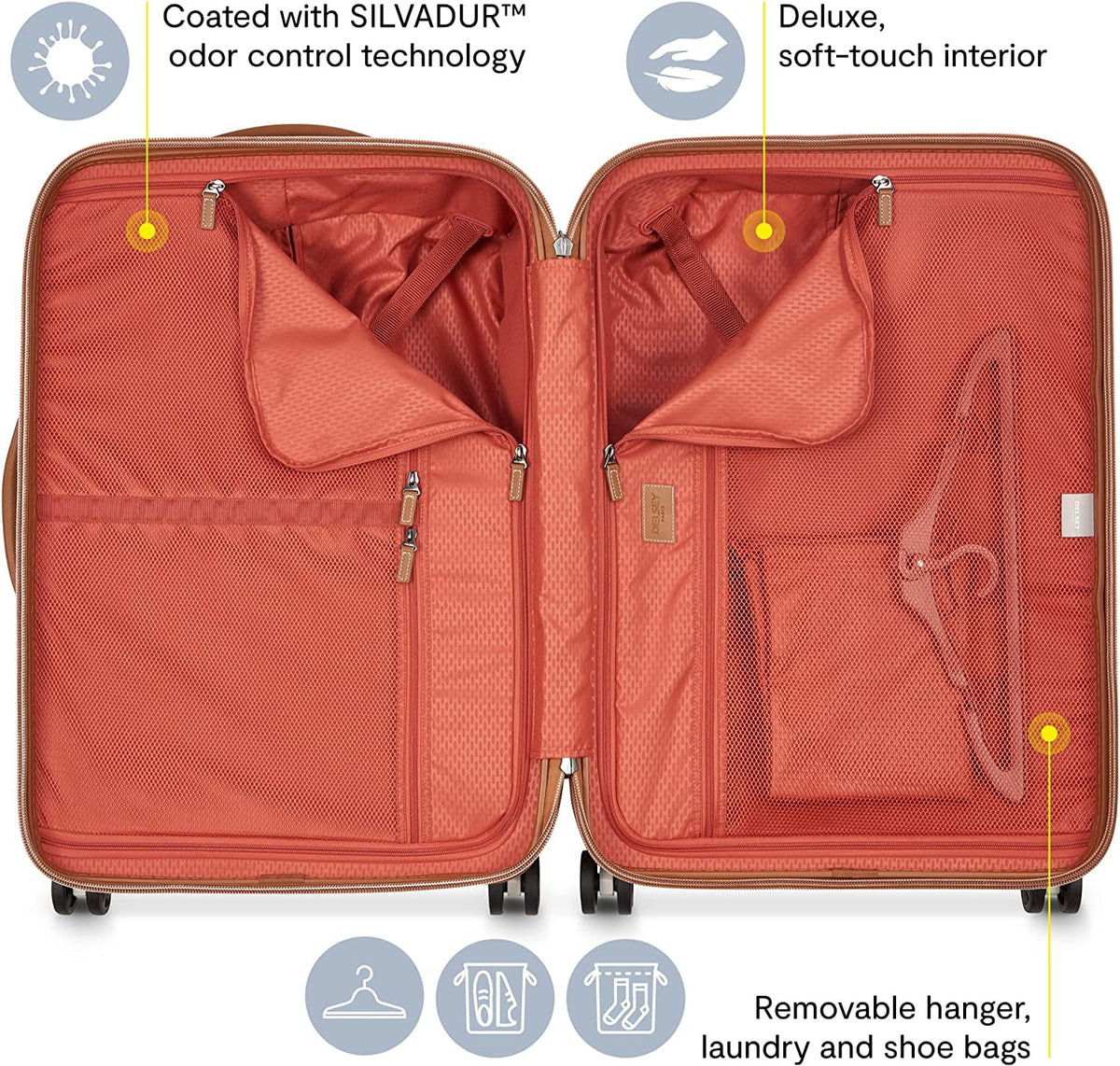 Hardside Luggage with Spinner Wheels, Chocolate Brown, 26 Inch Trunk H6948