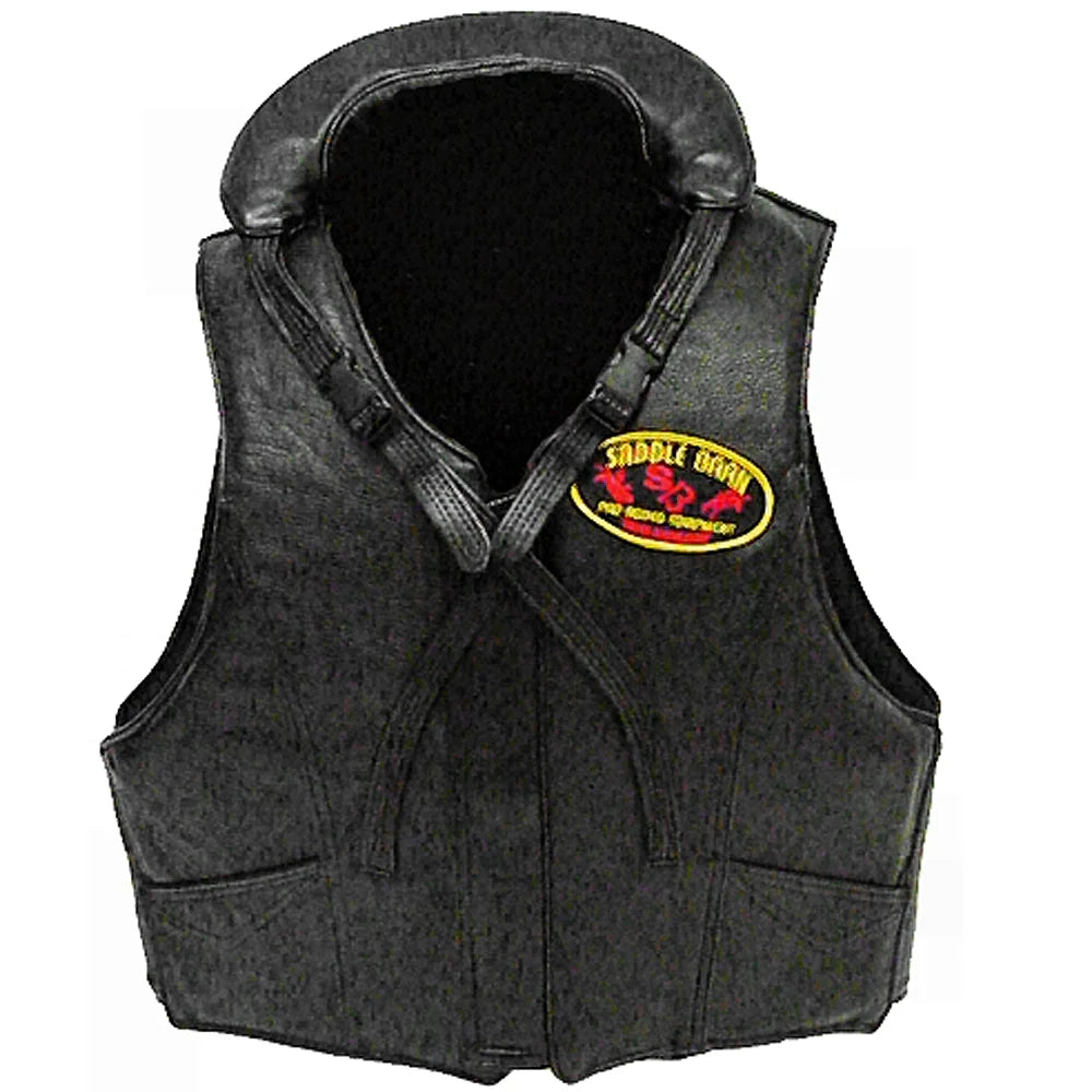 Tall Large Saddle Barn Leather Outershell Adjustable Bareback Vest Y421673