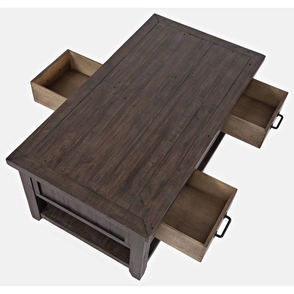 48" Rustic Reclaimed Pine 3 Drawer Coffee Table T893