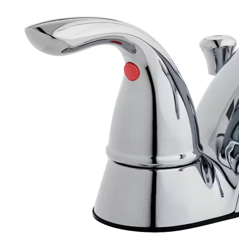 4 in. Centerset Double Handle Low-Arc Bathroom Faucet in Chrome Y8049