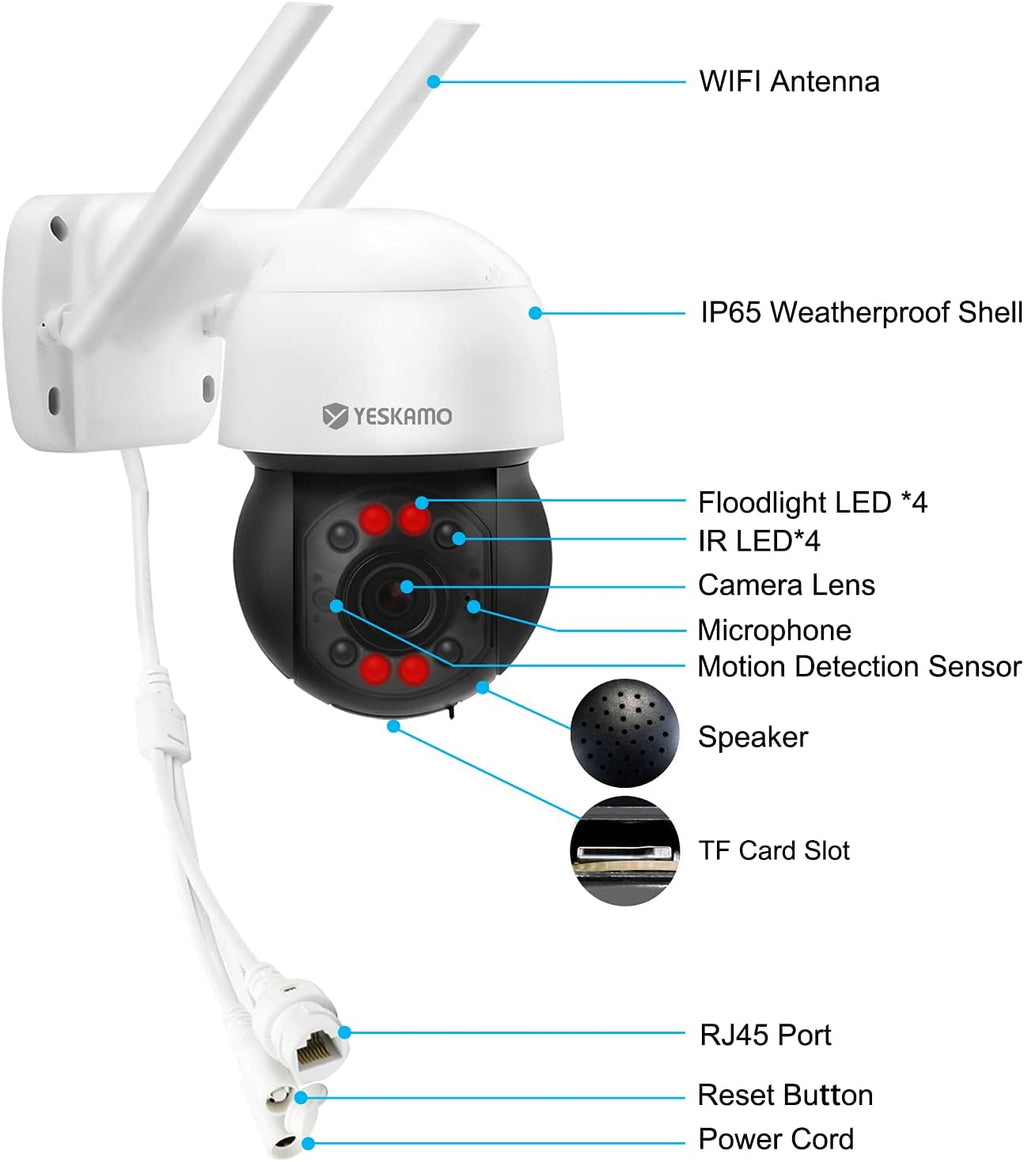 Ultra-HD 3MP WiFi PTZ Security Camera H7185