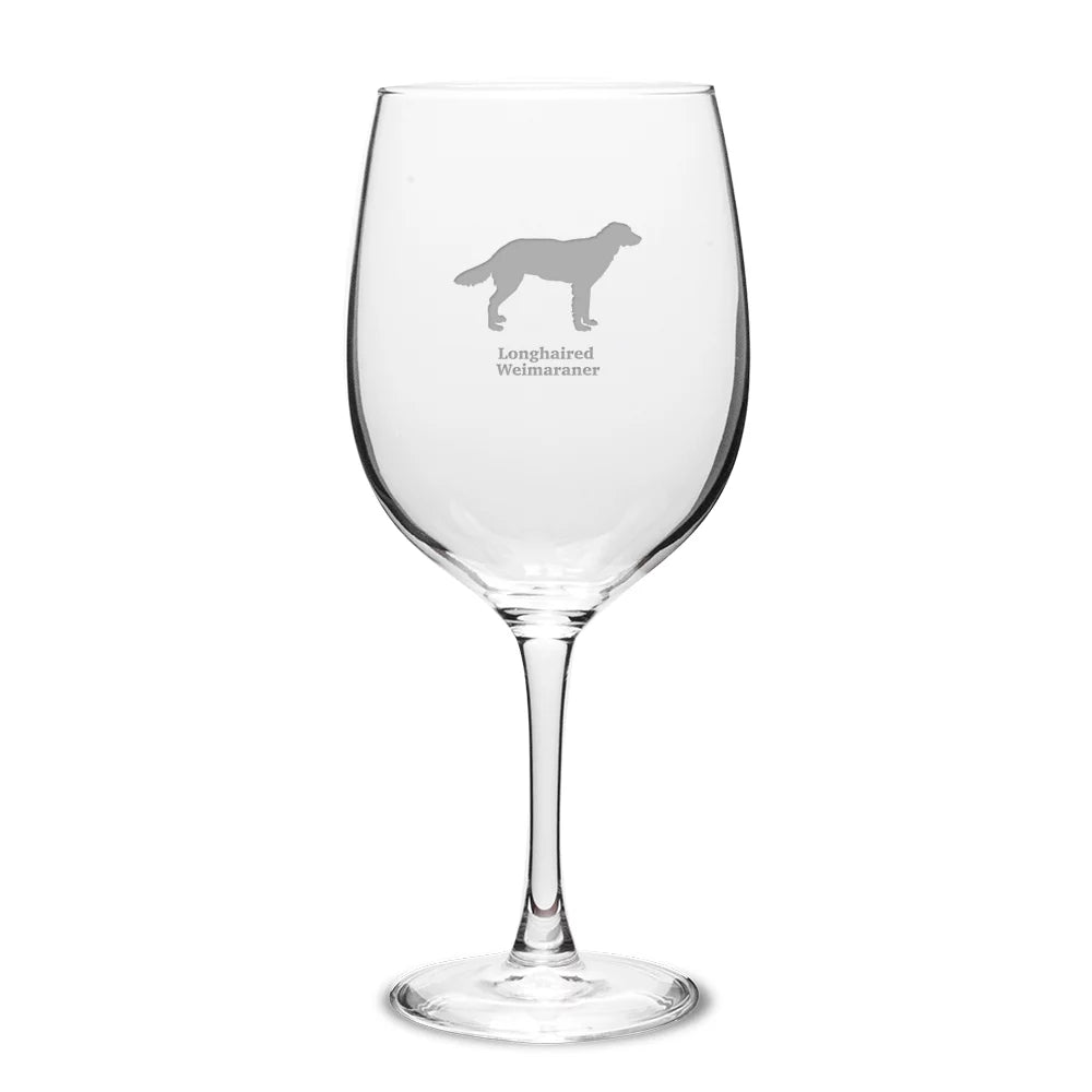 Longhaired Weimaraner 19 oz Red Wine Glass R843722