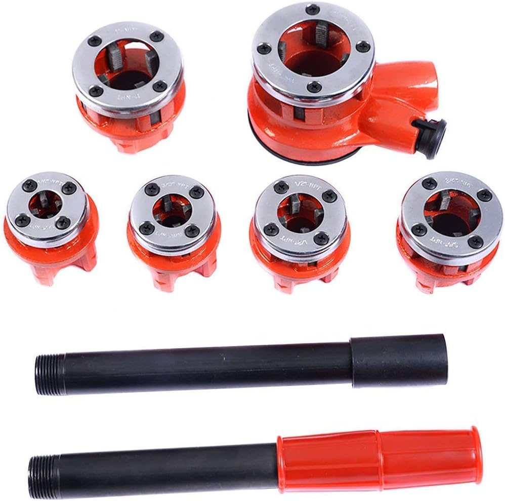 Portable Ratchet Pipe Threader Kit Set with 6 Dies and Case R826290