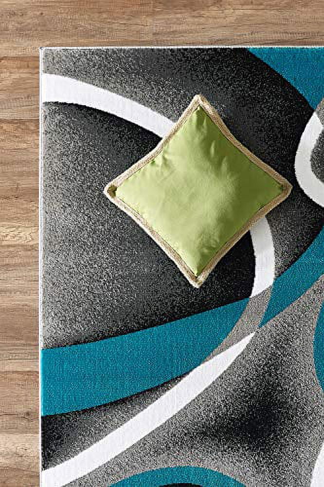 Grey Swirls Area Rug 4x6 L9396