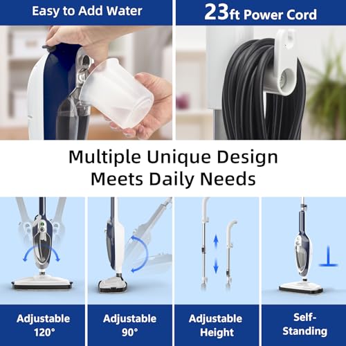 10-in-1 Floor Steamer Detachable Multi-Purpose Handheld Steam Cleaner with 11 Accessories M16675