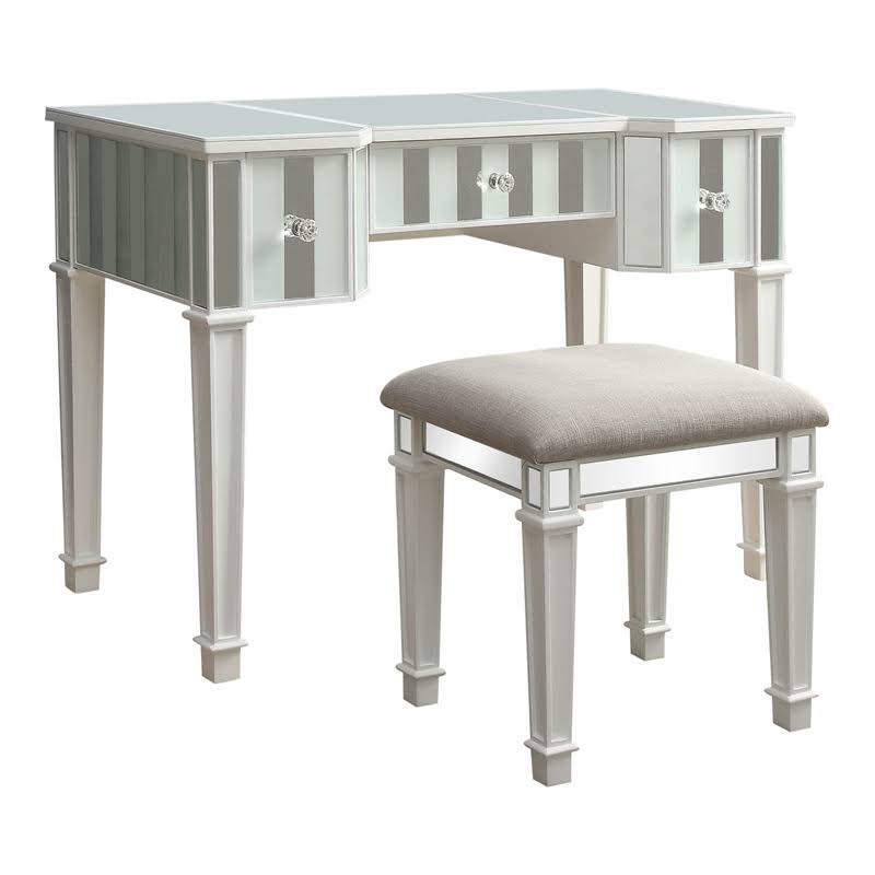 White Contemporary Vanity Set W3151