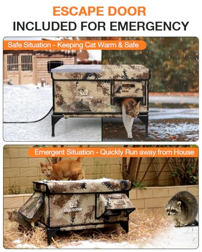 Forest Green 26"x16"x18" Insulated Outdoor Cat Shelter with Heater O59845
