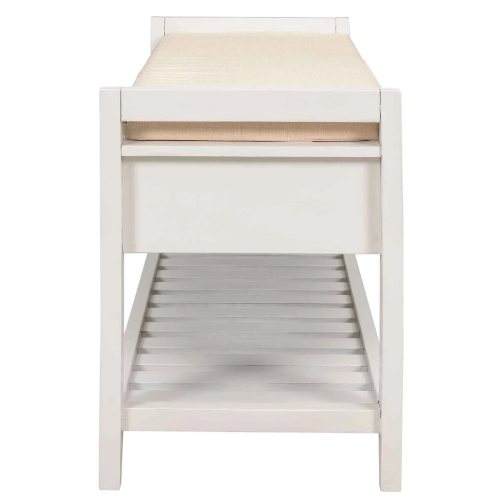 Wood Storage Bench with Cushion and 2 Drawers W51916