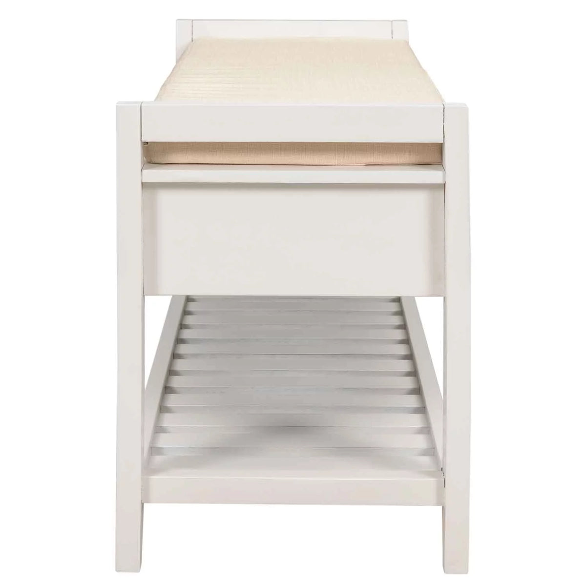 Wood Storage Bench with Cushion and 2 Drawers W51916