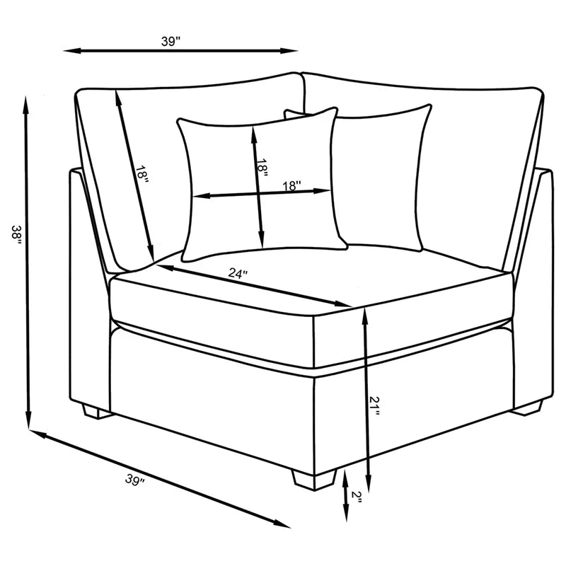 Gray 6-piece Fabric Upholstered Modular Sectional H4183