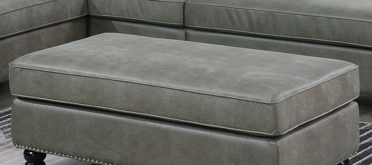 Grey Cocktail Ottoman with Wooden Legs F822847