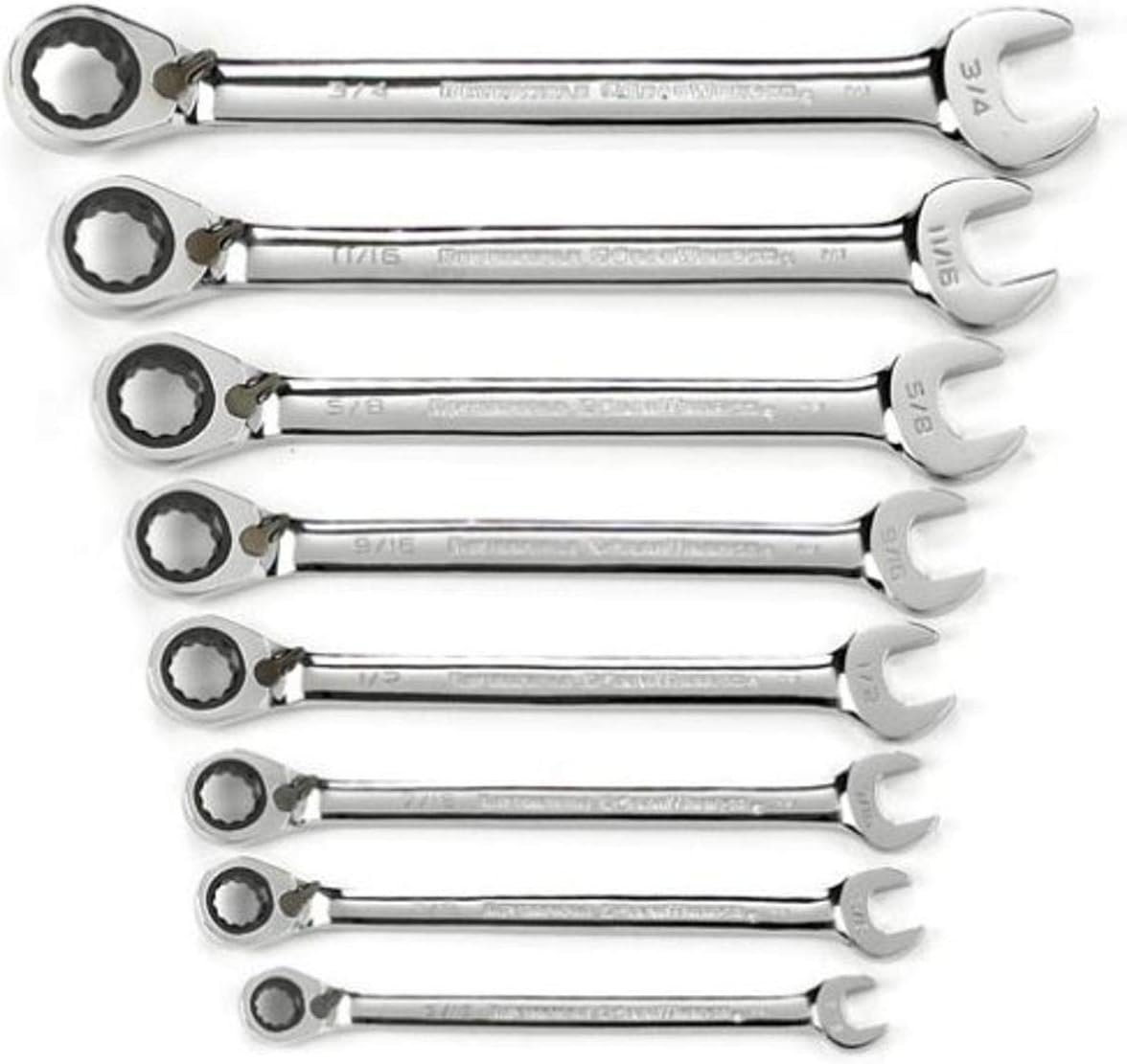 16 Pc. Reversible Ratcheting Combination Wrench Set with Tool Roll, Metric A141