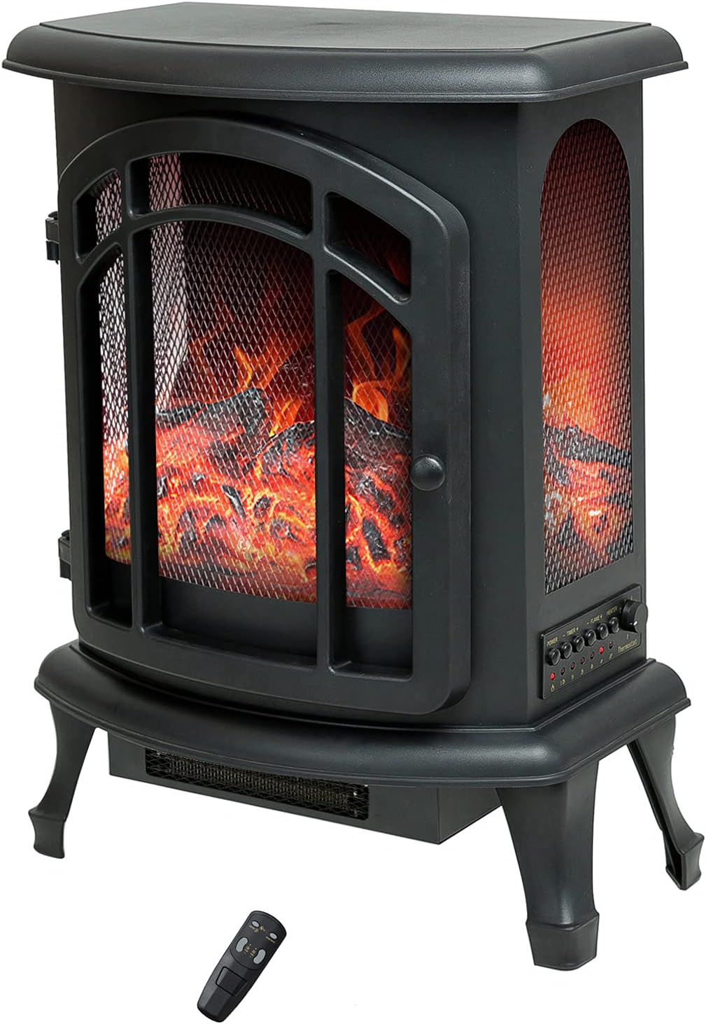 24 inch Portable Electric Wood Stove Fireplace with Flame Effect N976711