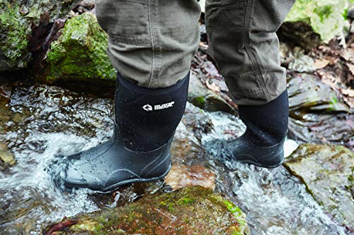 Men's Waterproof Rubber Hunting Work Rain Boots 12", 5mm Neoprene V7828