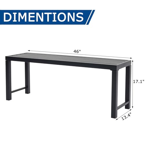 Set of 2 Grey Metal Garden Bench R34792
