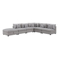 Gray 6-piece Fabric Upholstered Modular Sectional H4183
