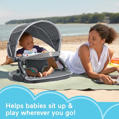 Travel Baby Chair Floor Seat with Snack Tray and Canopy Q78287